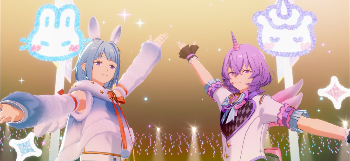 Mai_enohou's tweet photo. 🐰⇒TRIP衣装
🦄⇒マジカルユニ

で踊らせると兎vs一角獣感強くて可愛い https://t.co/nRmGiGv74j
