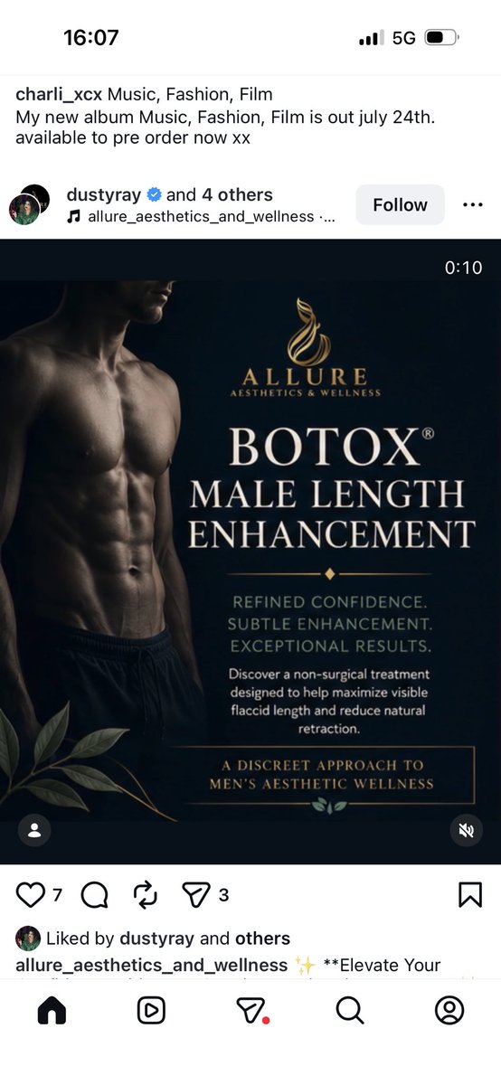 AccidentalJesus's tweet photo. It’s always worth following old Drag Race alumni to see what weird brand deals they take. For instance Dusty Ray Bottoms is promoting Male Length Enhancement Botox https://t.co/0ZacqVwPmJ