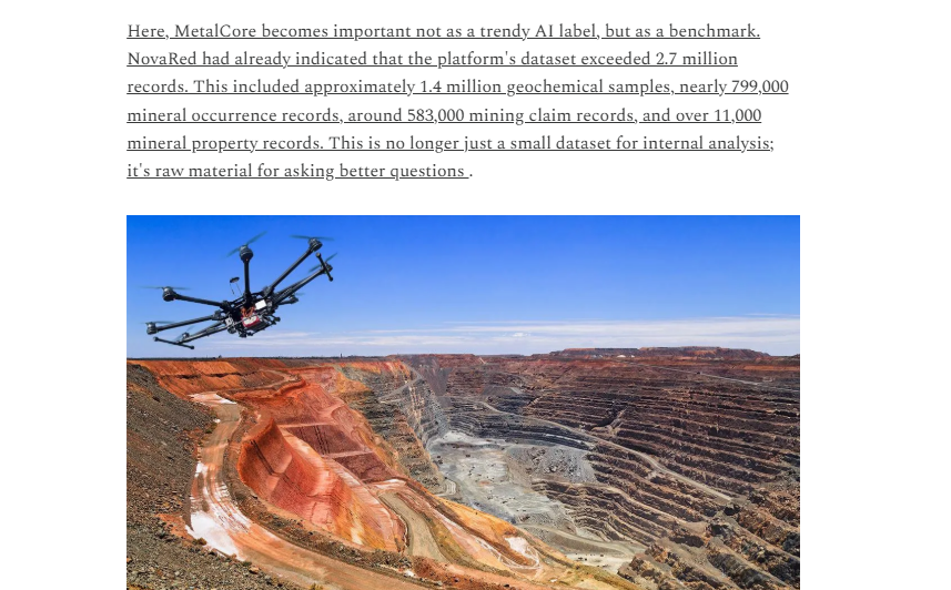 Shelly0706's tweet photo. WHY I THINK THIS IS A BIG WIN FOR NRED

I've been following NovaRed Mining for a while, and I think this appointment deserves more attention than it's getting

Who is Dr. Olamide Oladeji?
• Stanford Ph.D. in Applied AI
• Dual MIT master's degrees in EECS and Technology Policy
• Forbes 30 Under 30 honoree
• Knight-Hennessy Scholar
• MIT Clean Energy Prize winner
• Recognized by Forbes, Stanford, MIT and TIME

What did he do before NovaRed?
• Built AI systems used by 200,000+ businesses across 40+ countries
• Supported governments and institutions in 20+ countries.
• Worked across robotics, computer vision, geospatial AI and autonomous systems

What will he do at NovaRed?
• Improve MetalCore AI
• Develop predictive geological models
• Help rank exploration targets
• Build smarter AI-driven decision systems

Why is this bullish?
NovaRed already has 2.7M+ proprietary records, 1.4M+ geochemical samples and 3 drill-ready targets. Dr. Oladeji isn't building MetalCore from scratch - he's making an already powerful platform even smarter

I spot, you execute

$TTD $ABVX.PA $OUST