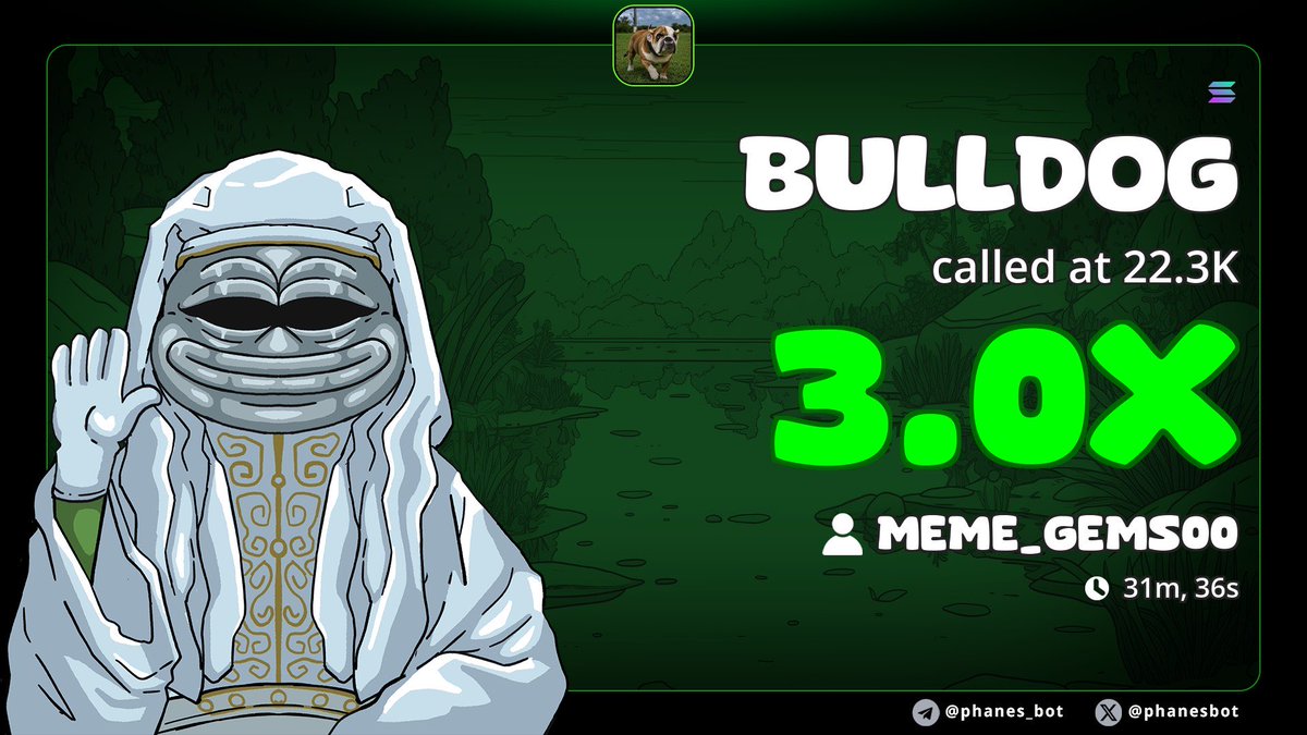 meme_Gems01's tweet photo. 3.0x pump from my call on $BULLDOG

H9QLmyCkzgAbdvSscoGnoYZe4xzDVfxRoBHBtnJApump https://t.co/YK6JqQgZV9