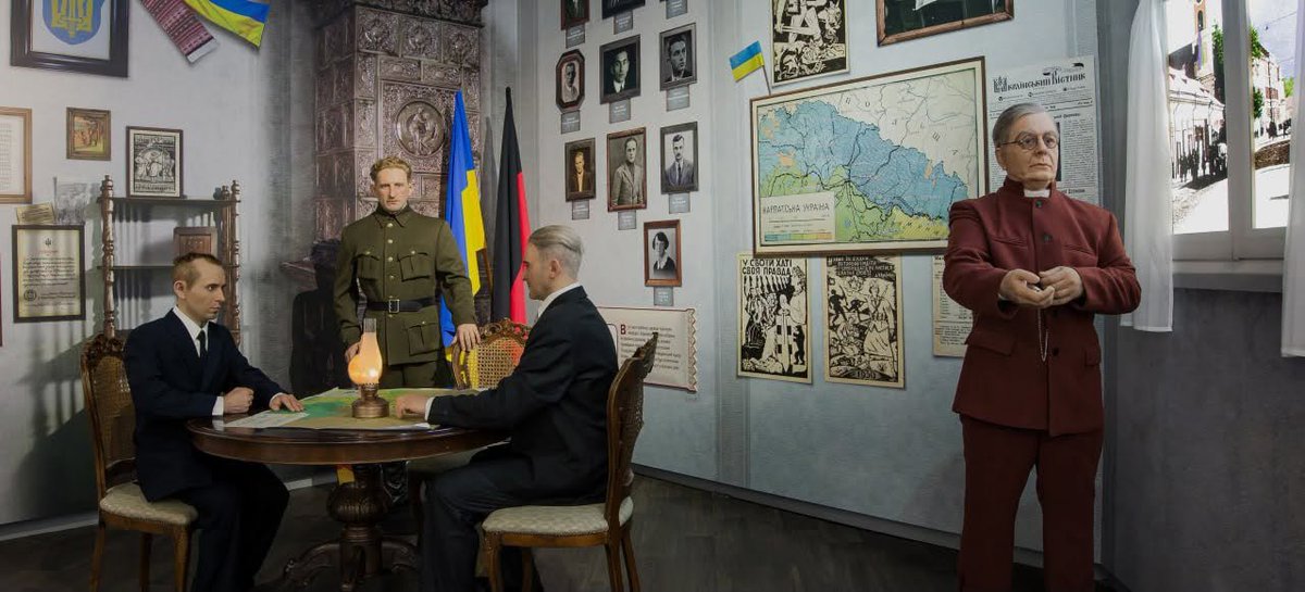 HavryshkoMarta's tweet photo. Today, you can drop by the Museum of the Making of the Ukrainian Nation in Kyiv, have tea with Hauptmann Shukhevych of the 201st Schutzmannschaft Battalion, and plan an anti-partisan operation in Belarus with him under the supervision of German Führers — during which, as a little bonus, you’ll also round up Jews who dared to hide from their destiny.
 
As Ukrainian National Hero Roman Shukhevych Did in 1942!
Slava Ukraini!