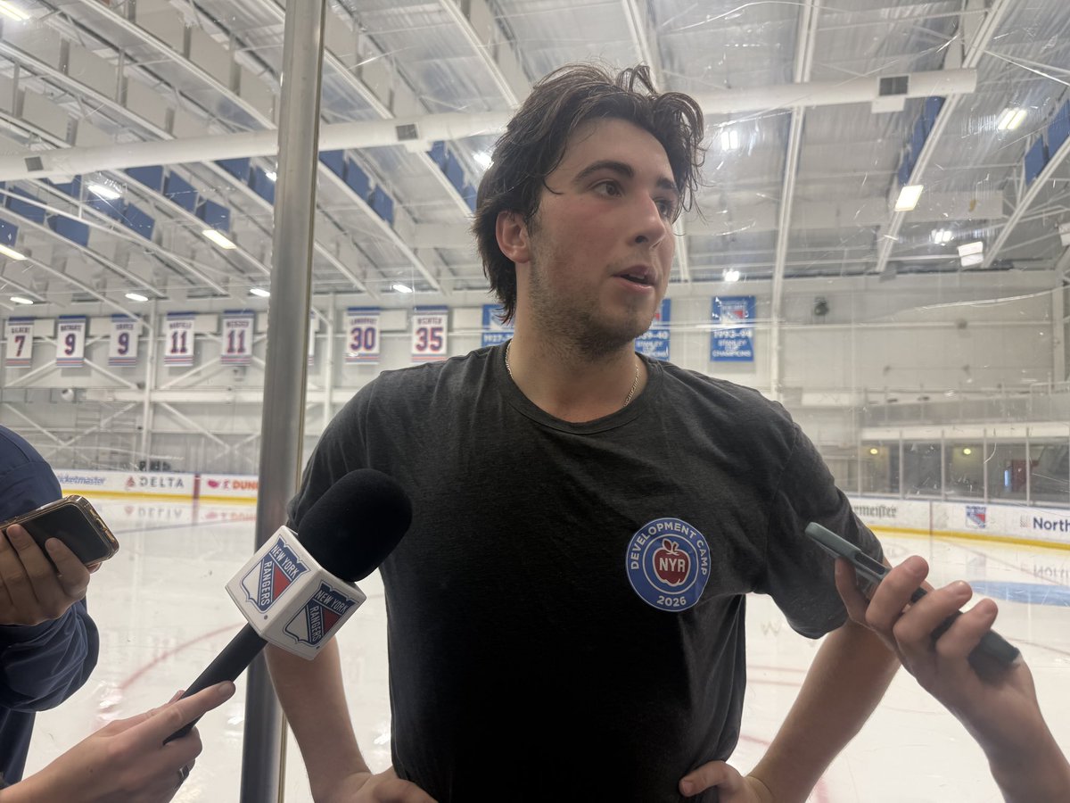 MollieeWalkerr's tweet photo. #NYR Drew Fortescue started his summer back at BC to finish his classes in the business school for leadership and management. Graduating is a priority for him.

As for dev camp: “Just to come here and learn and try and be around and kind of just set myself up as best as I can going forward, going into camp. So it's nice to be here, be around all the guys, meet all the new guys. It's been fun so far. I'm looking forward to the rest of it.”