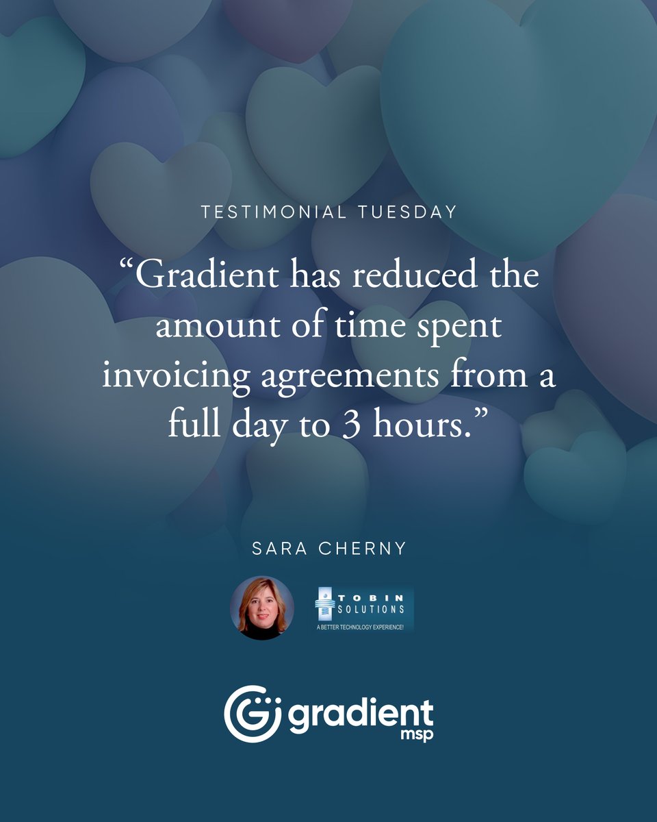 meetgradient's tweet photo. Now that is time well saved. 😌
Appreciate it, Sara — Tobin Solutions.
#BillingReconciliation #MSP #ManagedServiceProviders https://t.co/cZxbKBf7mf