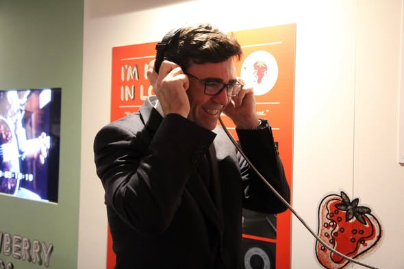 StrawberryNorth's tweet photo. November 2017 and @andyburnham visits Stockport Museum's Strawberry exhibition to see how Strawberry challenged the London-centric recording studio industry in the late 1960s - early Manchesterism at work? https://t.co/3CQvR856GF