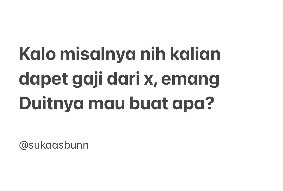 sukaasbunn's tweet photo. Ges ayo manifesting…

Me: sebagian kecil buat berbagi ke orang tua https://t.co/LXmsgJentT