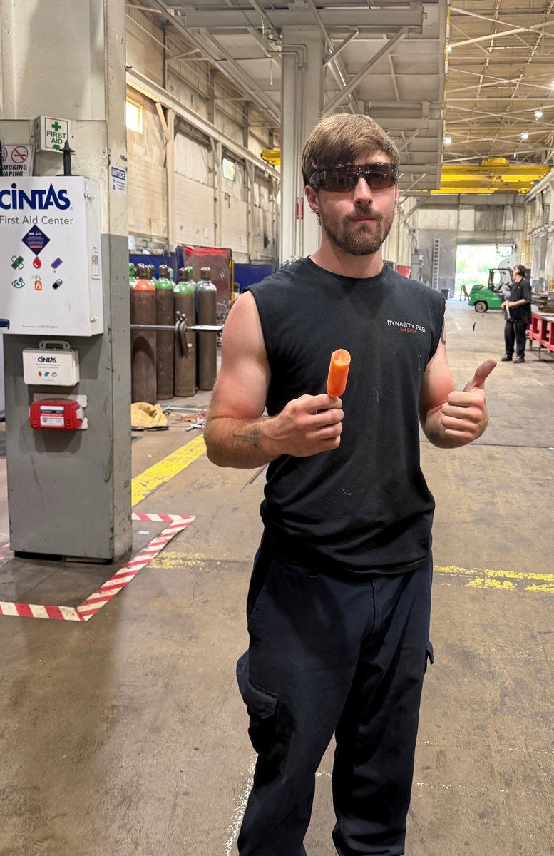 DynastyFab_'s tweet photo. Cooling off with some popsicles in the shop today! After putting in the work and battling the heat, the crew has definitely earned it. 🔥☀️ #DynastyFab #ShopLife #WeldingLife #Fabrication https://t.co/5vsSMmCCfa