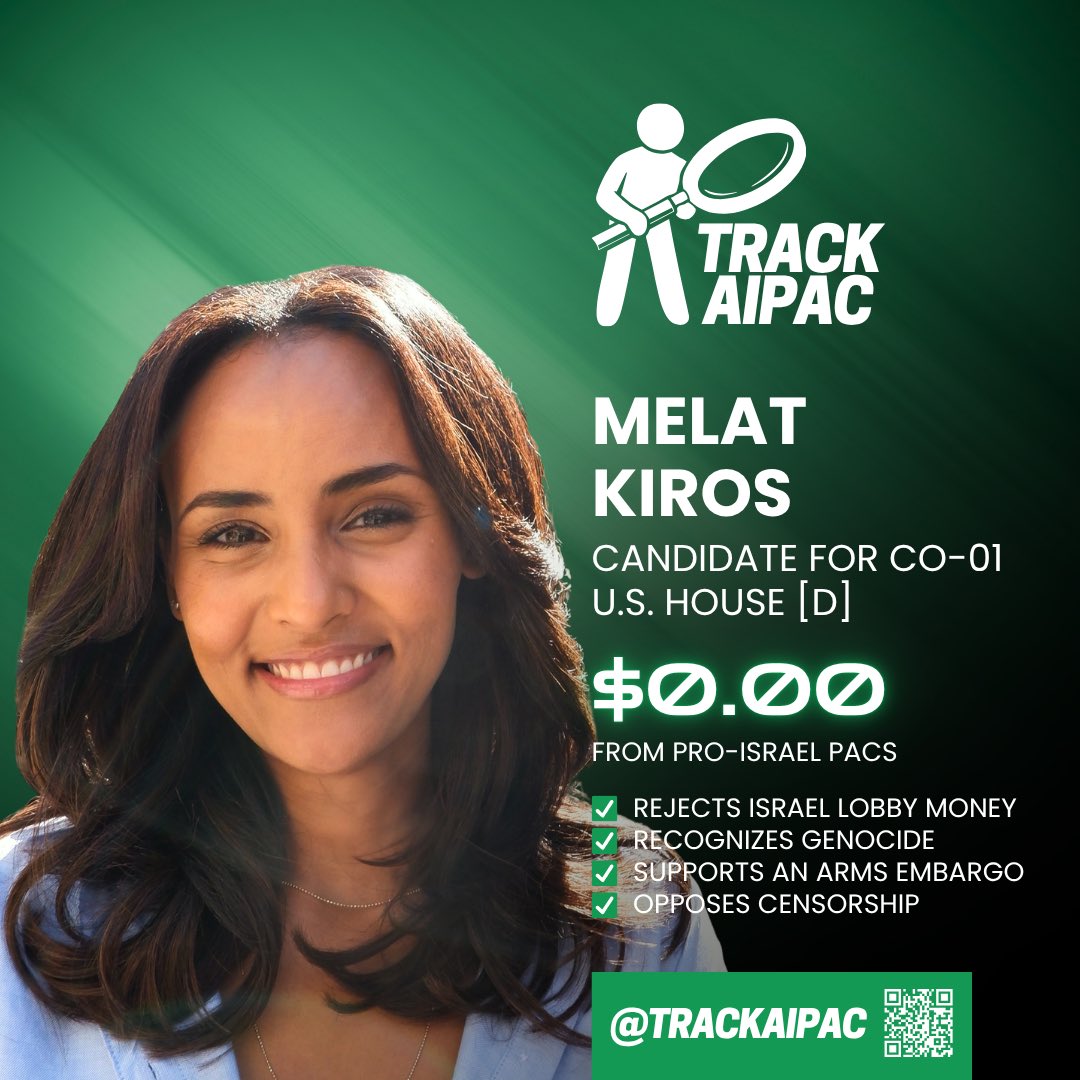 TrackAIPAC's tweet photo. @DeGette5280 Diana DeGette supports Israeli apartheid and genocide. Vote @MelatKirosCO for an ARMS EMBARGO NOW! https://t.co/7btGFh1GYs