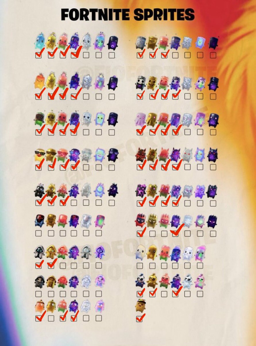 ognay_'s tweet photo. Fortnite gamers. 

Missing the following : galaxy punk, gummy aura, gummy galaxy, all grim variants, gold fishy, galaxy dream, gold boss, gummy boss, and gummy striker. If you have any or want to trade, reach out. https://t.co/9egdjZktaR