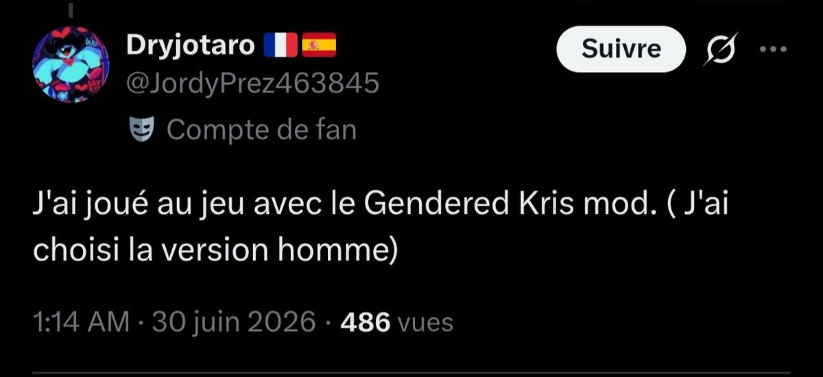 elourio's tweet photo. @Primnay_ @JordyPrez463845 @draouareuh @elkokkoquekoko @Raciiiimmm Alors dans ce cas pourquoi tu mets un mod (donc une modification non officielle) pour genrer Kris au masculin ?

Si Kris était un mec tu en aurais pas besoin donc ça montre juste que tu veux pas respecter la vision de Toby Fox https://t.co/84jsEHqbft