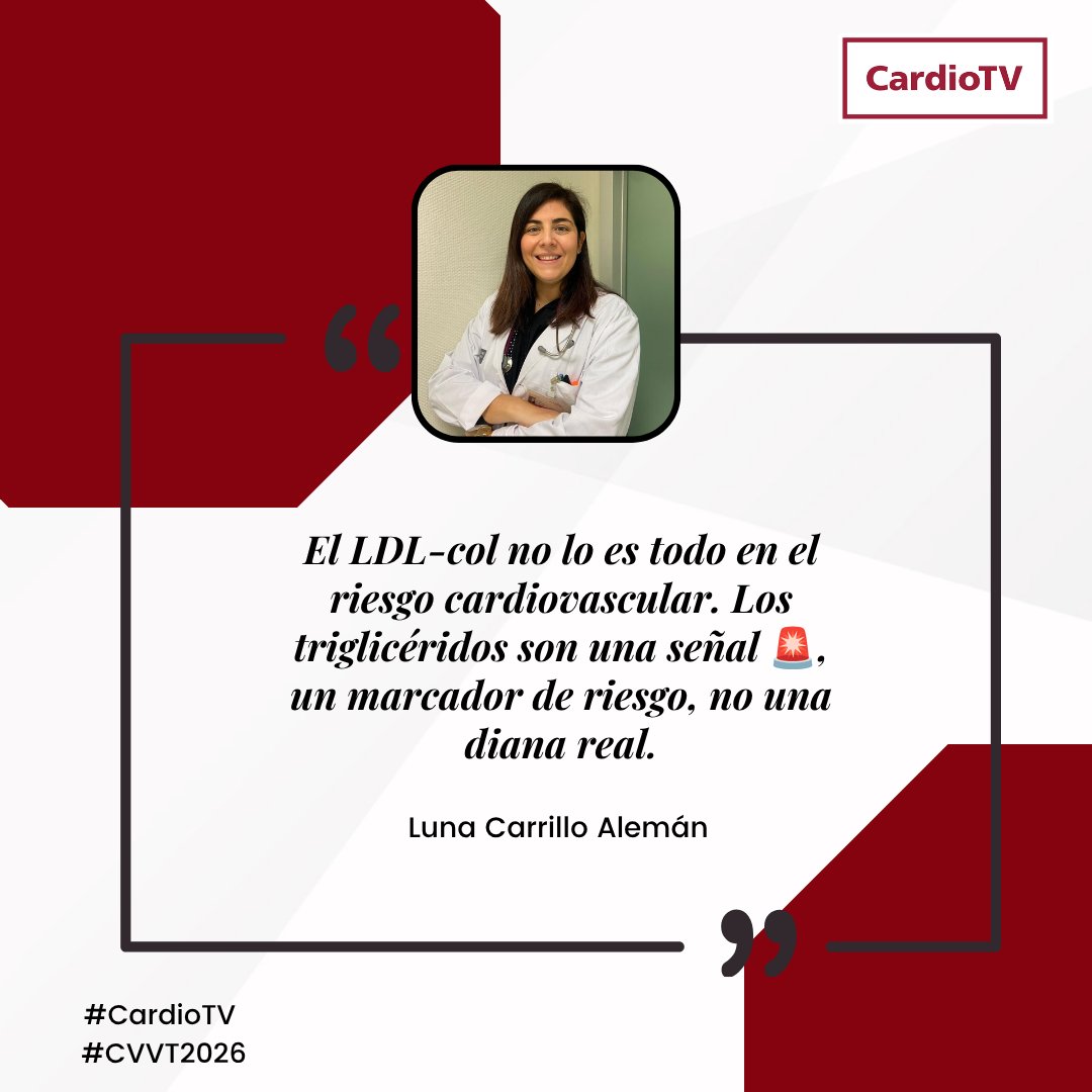 secardiologia's tweet photo. ➡️Turno para la doctora Luna Carrillo (@LuniCarrillo) en el #CardioTV 'En la vanguardia del riesgo cardiovascular global: aprendizajes de un líder mundial'.

🤔¿Tienes dudas? Aún estás a tiempo de consultar en directo: https://t.co/aNPeWJrc0K
#CVVT2026