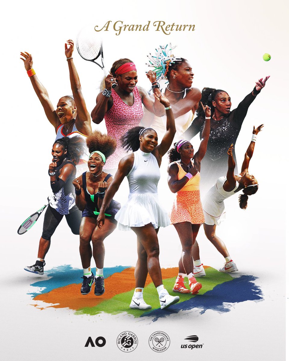 Wimbledon's tweet photo. The Serena Williams legacy 🩵🧡💚💙

A 23-time Grand Slam singles champion walks back onto the Grand Slam stage 👑

#Wimbledon https://t.co/kfzboHOUEr
