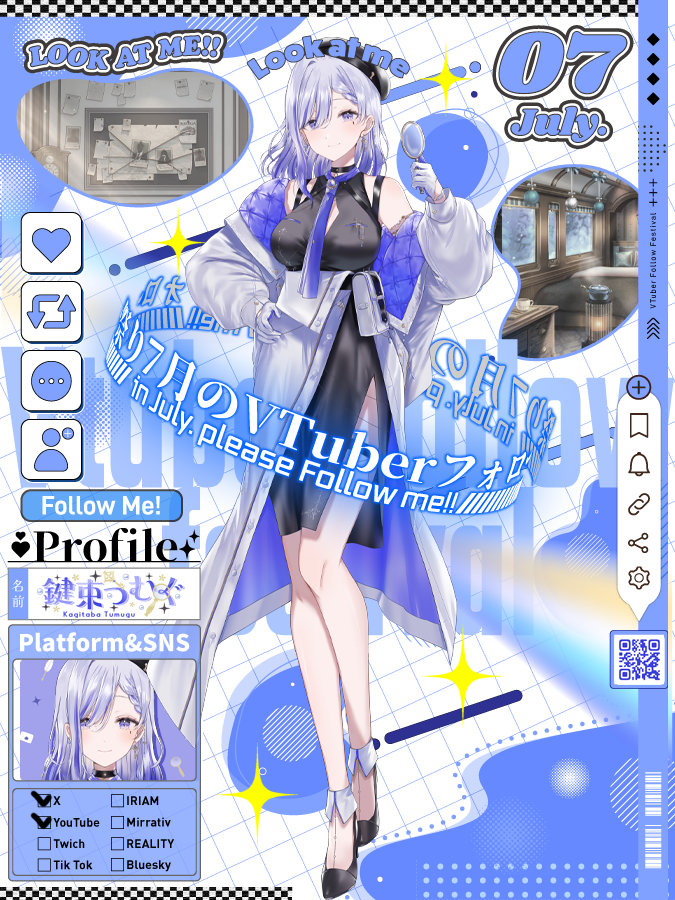 kagitaba_tumugu's tweet photo. \\✨#7月のVTuberフォロー祭り ✨//
#VTuber準備中 の鍵束つむぐです🕵️‍♀️🔍

猫ちゃん探し？密室の謎？
名探偵である私におまかせあれ🌟

💜💬♻️でゆっくり巡回いたします！
✎＿＿＿＿＿＿＿＿＿＿＿＿＿＿
今日もゆるっとつむふぁい٩( •̀ω•́ )ﻭ https://t.co/5bjZfnybuu
