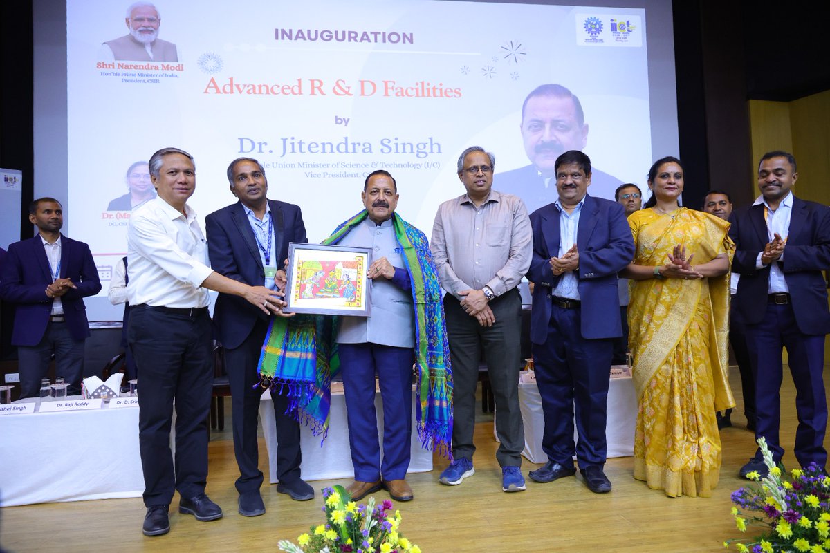 csiriict's tweet photo. A landmark day at #CSIRIICT! 
Advanced R&amp;D facilities inaugurated and foundation stone laid for a student hostel by Hon'ble Dr. Jitendra Singh—strengthening indigenous innovation, sustainable technologies and India's scientific future.
@CSIR_IND @IndiaDST 
#ViksitBharat2047 https://t.co/VXv2rMB2zz