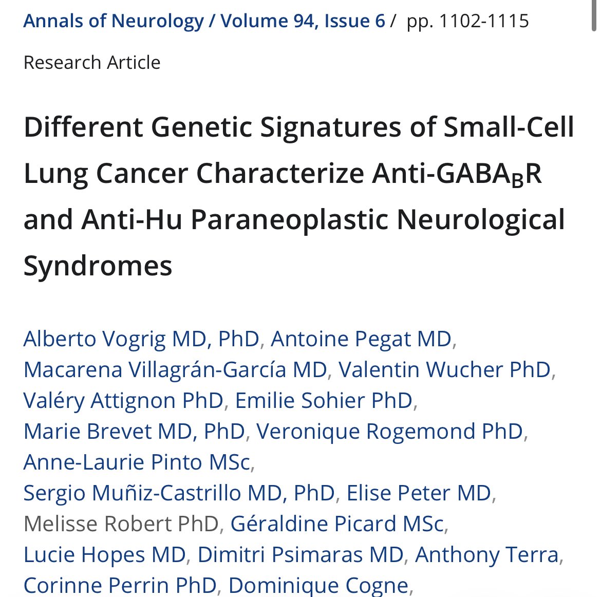 DFernandezcar's tweet photo. ▶️SCLC with anti-GABABR, anti-Hu, and no PNS showed distinct molecular profiles.
▶️Anti-GABABR tumors were associated with 5q gain and KCTD16 overexpression.
▶️Anti-GABABR showed B-cell signatures, while anti-Hu showed T-cell/IFN-γ signatures.
👌 https://t.co/ABffPtGn0o