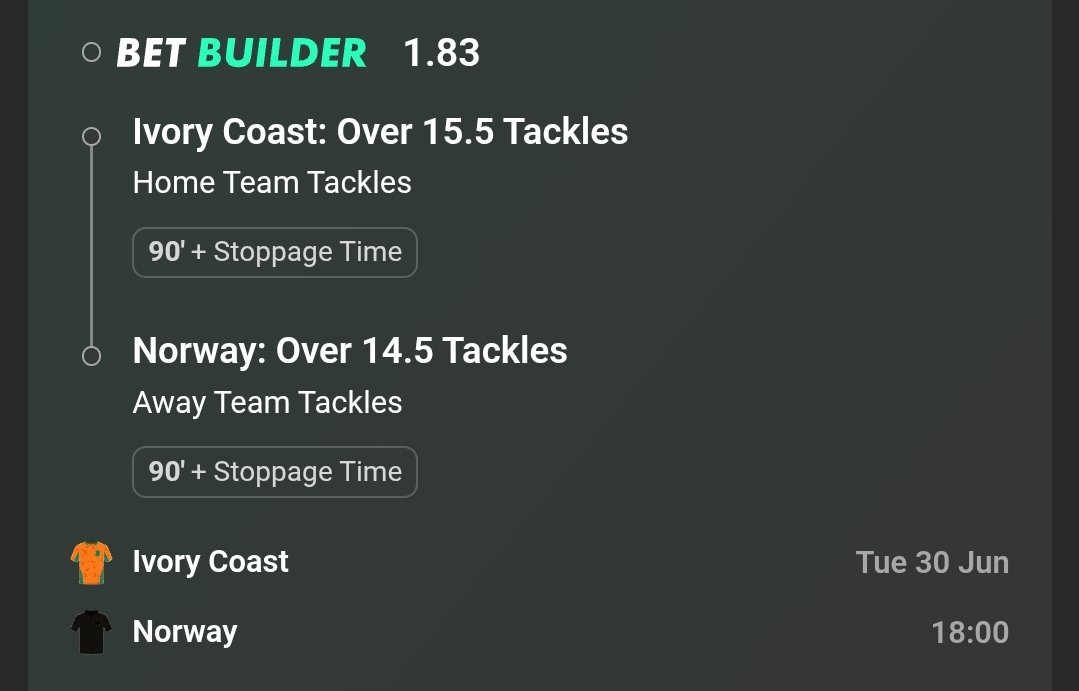 hsmtips's tweet photo. Norway vs Ivory Coast 🇳🇴🇨🇮
Odds 1.83 ⚽️ 
Odds 1.83 ⚽️ 
Odds 23.00 ⚽️ https://t.co/msl5sFkCFc
