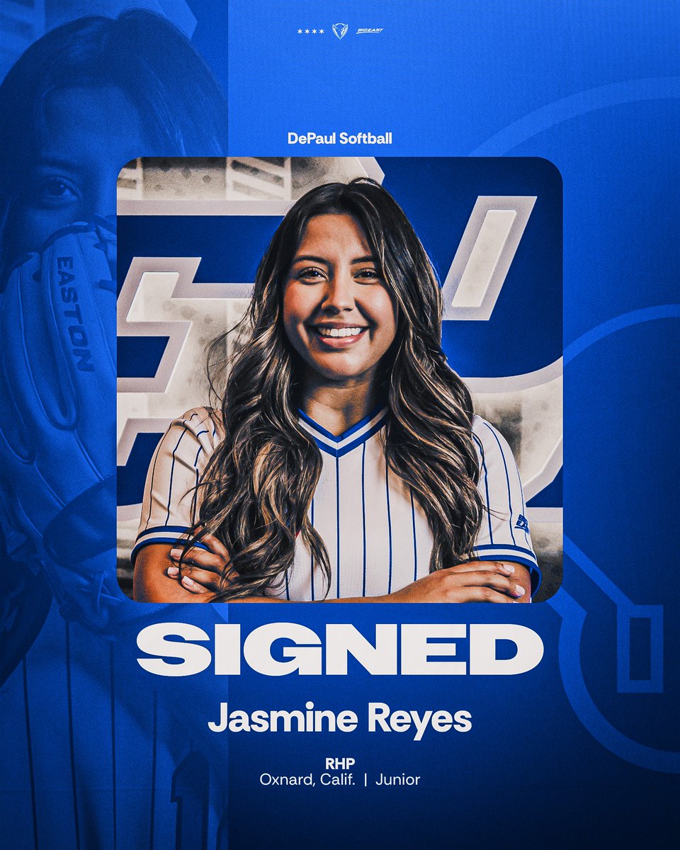 DePaulSB's tweet photo. Welcome to Chicago, Jasmine! 🤩 

The Blue Demons bolster the pitching staff with a proven winner at the highest level. 

📰 https://t.co/z0xUtssYTC https://t.co/5RKg3KlXcL