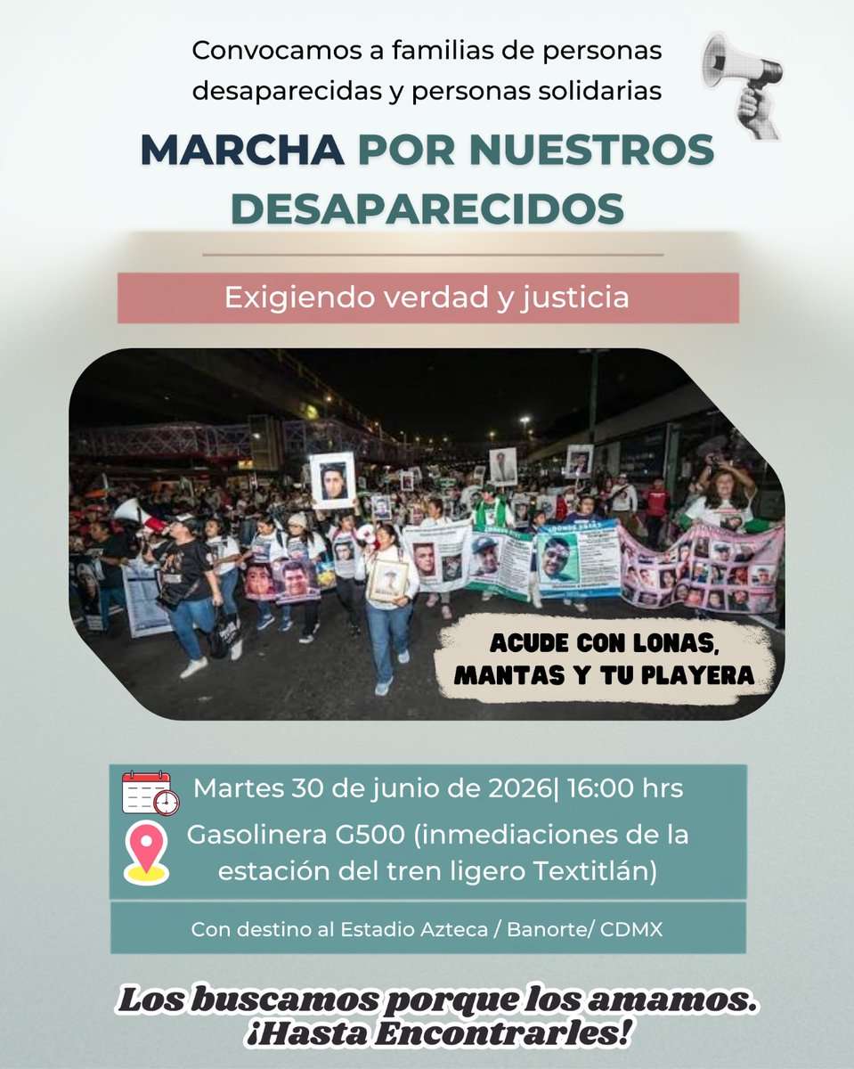 Desinformemonos's tweet photo. #DesAgenda #HOY | Marcha por los desaparecidos, con destino al Estadio Azteca, en exigencia de verdad y justicia https://t.co/PhGhtG5ZU7
