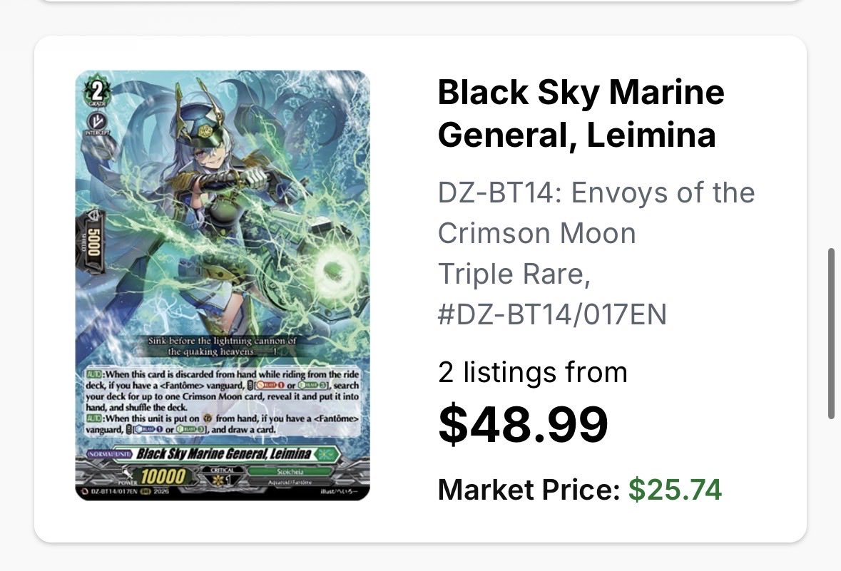 Kiratwig2's tweet photo. I would say this type of scalping is the worst because it prevents people from actually playing the game. This set just came out Friday… 
#cardfightvanguard #cardfight https://t.co/qunNbFrvTX