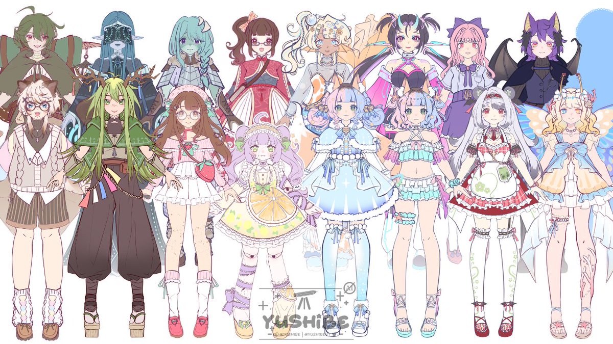 yushibe_'s tweet photo. Completed skeb designs for the first half of 2026! #vgencomm Thank you very much everyone for trusting me!! <3 https://t.co/GMKPF7Fkn8
