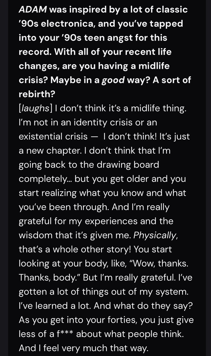 AdamL_Daily's tweet photo. ✍️| New interview with Lyndsey Parker: “”Adam Lambert On Giving Less of A F***: ‘That Moodier, Angstier Energy Feels Like Where We’re at Right Now’ https://t.co/X8XnnHkqpY