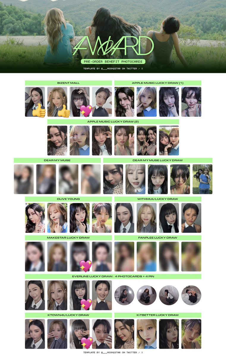 punpun417's tweet photo. @null
MAMAMOO ママム 4flowers トレカ 交換

【譲】
👍Bizent特典　ソラ、ムンビョル

【求】
💖Bizent / Everline / Ktown4u / Makestar特典　フィイン

同種、異種に関わらず特典（ラキドロ）同士での交換を希望しております📮
お気軽にお声がけください！ https://t.co/b5EAYpkuXe