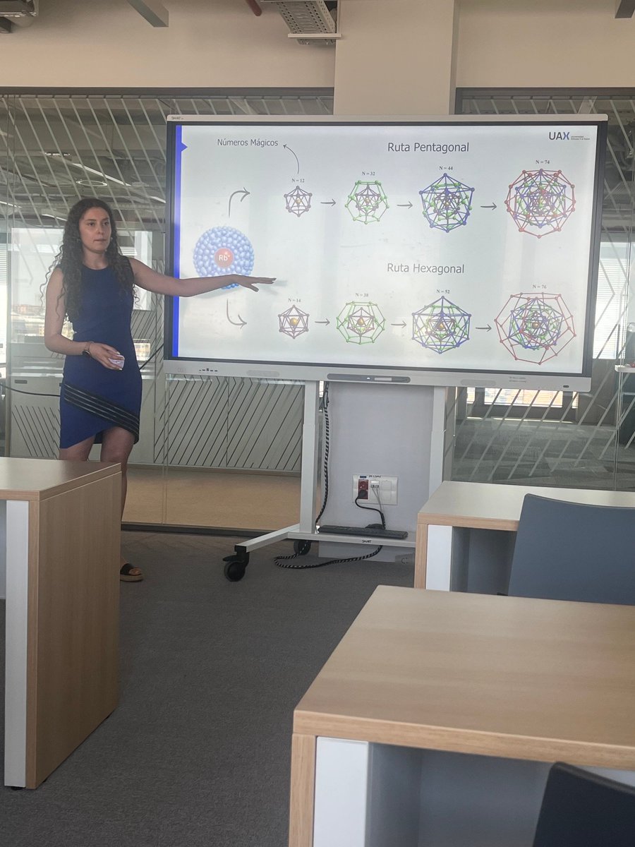 iff_csic's tweet photo. 🎓 Hoy Ainhoa Barjola Ruiz ha defendido su TFG sobre los patrones de solvatación del ion Rb⁺ en nanogotas de hidrógeno. Su trabajo ha estado supervisado por los investigadores del IFF María Judit Montes de Oca Estévez y Tomás González Lezana. 

¡Enhorabuena! https://t.co/g0wPqx3XQS