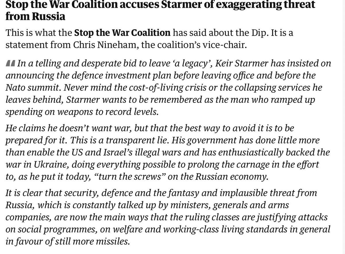 ChrisNineham's tweet photo. Good to see the Guardian registering anti-war sentiment for once. https://t.co/Bc23bzSFCD