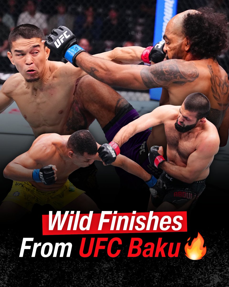 BarnhillBros's tweet photo. UFC Baku Delivered 🔥 Which finish stole the show? 👀

#UFCBaku #RafaelFiziev #TKO #UFCKnockOut #UFCFightNight https://t.co/tnfzbm6Su9