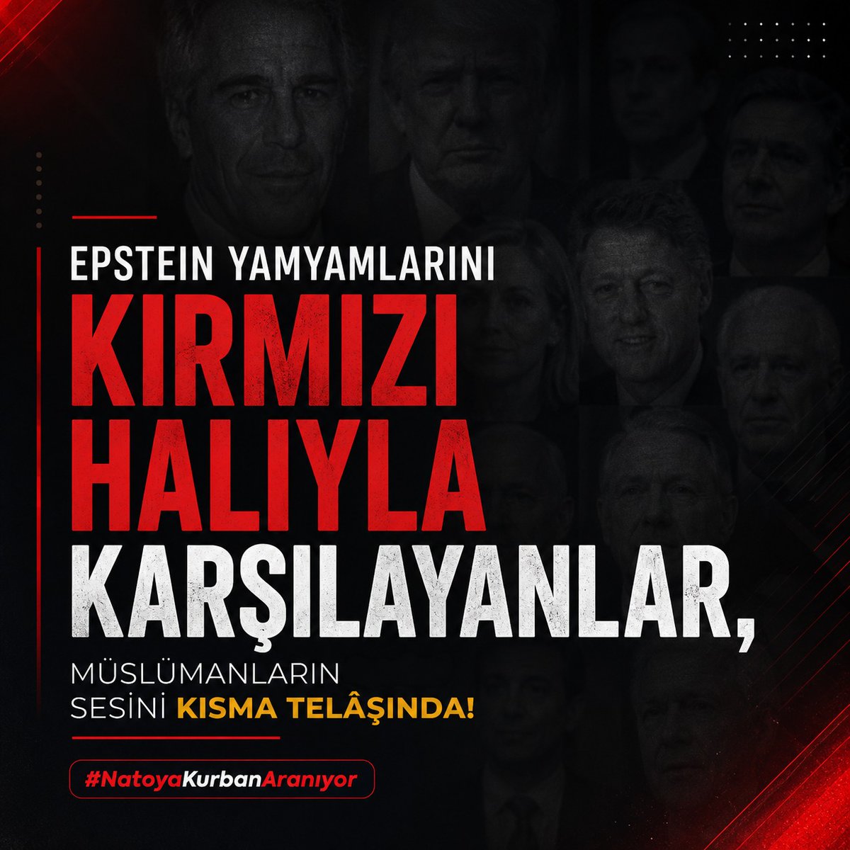 _tevhidekip's tweet photo. Bu topraklarda küresel ahlaksızlığın merkez üssü olan Epstein yamyamları kırmızı halılarla karşılanıp ağırlanırken, milli birlik ve güvenlik masalı sadece muvahhid Müslümanlar söz konusu olduğunda hatırlanıyor!

Yeryüzünü ifsat eden, küçük çocukların kanından ve etinden beslenen o sapık şebekenin liderlerini bu beldede misafir etmek "güvenlik tehdidi" oluşturmuyor da, sadece Allah'ın şeriatını ve tevhid inancını savunan hocaların mescitlerini mühürlemek, hesaplarını kapatmak mı düzeni bozuyor?

Batılı efendilerinin gözüne girmek adına kendi insanına çelik kelepçe vuran bu ikiyüzlü nizam, Epstein yamyamlarına gösterdiği müsamahayı tevhid ehlinden esirgiyor ve Ankara'da kurulacak şer masası öncesi #NatoyaKurbanAranıyor.