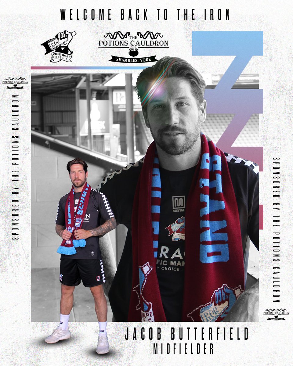 SUFCOfficial's tweet photo. ✍️ 𝐍𝐄𝐖 𝐒𝐈𝐆𝐍𝐈𝐍𝐆

Scunthorpe United is delighted to confirm that midfield maestro Jacob Butterfield has re-signed for the Iron as a player-coach ahead of the 2026-27 season.

For full story 👉 https://t.co/clb6jVWlxt

🤝 ᴛʀᴀɴꜱꜰᴇʀ ɴᴇᴡꜱ ɪꜱ ꜱᴘᴏɴꜱᴏʀᴇᴅ ʙʏ ᴛʜᴇ ᴘᴏᴛɪᴏɴꜱ ᴄᴀᴜʟᴅʀᴏɴ

#UTI #IRON