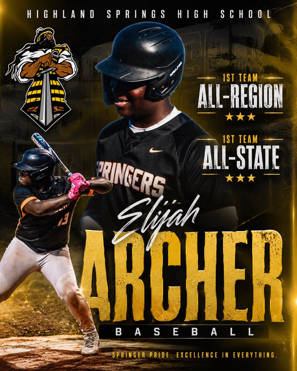 DSACoachHlee_4's tweet photo. We extend our sincere congratulations to Elijah Archer, who has been honored with First Team All-Region 5C and First Team All-State distinctions for Class 5 in baseball this season. Elijah's outstanding performance throughout the year was a highlight for the Springers, marking a significant achievement not only for himself but also for our entire program.