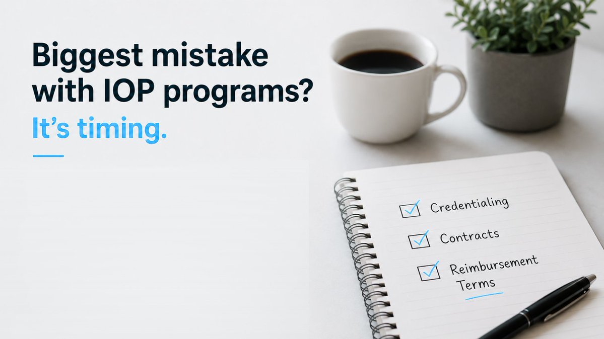 ghrecon's tweet photo. Biggest mistake with IOP programs? It’s not clinical or billing. It’s timing. Too many launch before contracts, credentialing, and reimbursement terms are finalized. Higher acuity care. Outpatient rates. IOP is a contracting shift first, clinical model second.

 #IOP #ManagedCare https://t.co/hN8mAZlcSZ