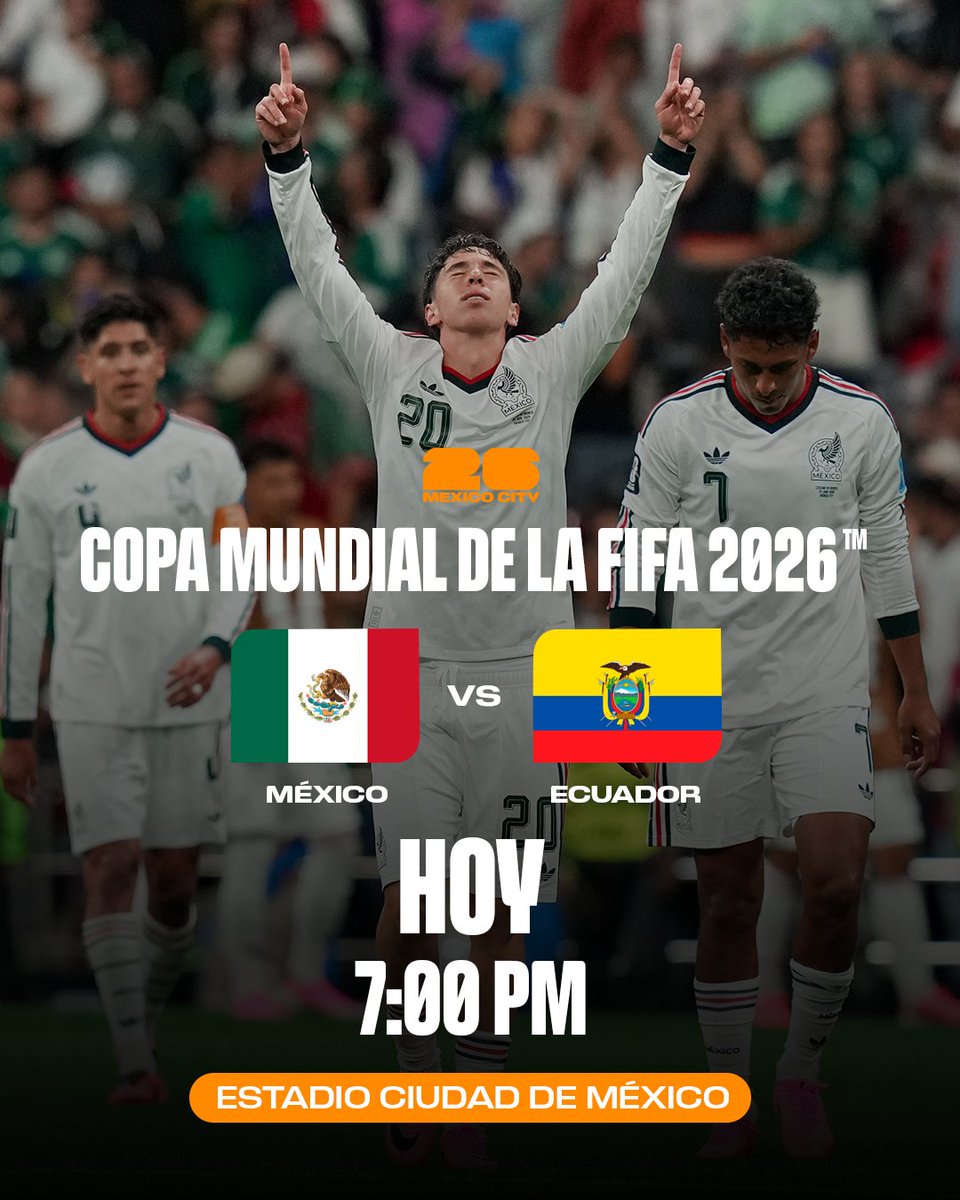 MexicoCity26's tweet photo. ¡El día más esperado llegó 🔥🇲🇽 

La cancha del Estadio Ciudad de México está lista para los Dieciseisavos de Final de la Copa Mundial de la FIFA 2026™. @miseleccionmx buscará la gloria y el pase frente a un durísimo Ecuador en un partido donde se define todo. 

¡Ponte la verde y apoyemos con el corazón! 🇲🇽 

#Somos26 #SomosMexicoCity
