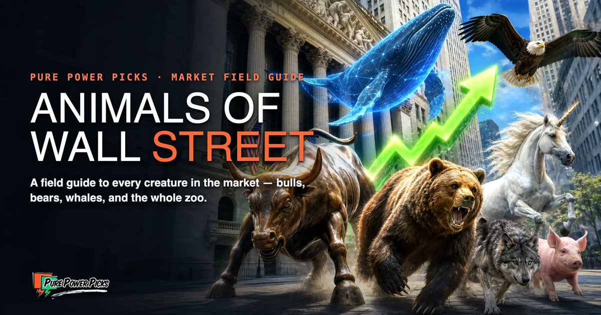 PurePowerPicks's tweet photo. Bulls, bears, whales, sharks, and pigs — Wall Street's animal kingdom is a 300-year-old code for how markets move and who moves them. Decode the full bestiary, ranked from famous to obscure.

https://t.co/K086PwMaim

#StockMarket #Trading #Investing https://t.co/6axotxfDRV