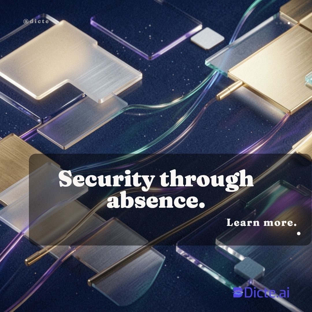 DicteAi's tweet photo. The best security feature we built is a delete button.
At https://t.co/6xBUPC8FY2, once your meeting is transcribed, the source audio is gone. Not archived. Gone.
You can’t leak what no longer exists.
#ZeroRetention #Privacy #Security https://t.co/VOPRZTesnk