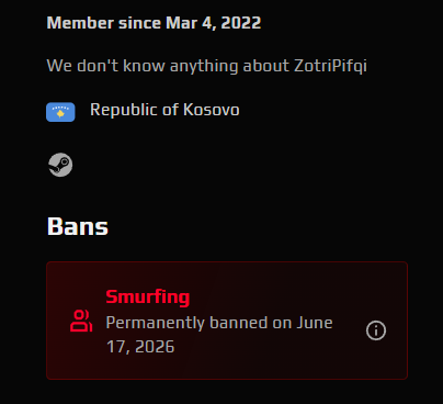 TikiTheDesigner's tweet photo. Hi @FACEIT_Darwin, could you please take a look at my ban?
I was banned for "smurfing" on June 17, and I genuinely don't understand why. I've had this FACEIT account since 2022 and have almost 1,000 hours on CS2. This is my only account, and I believe there has been a mistake. https://t.co/MUSAbtPwLs