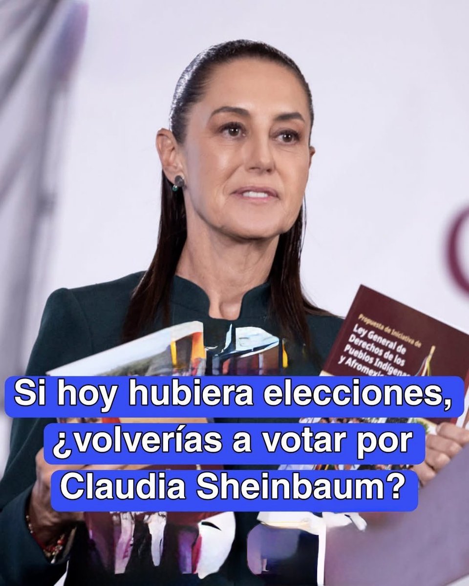 Oficial_Vicman's tweet photo. 🗳️🇲🇽 ¿Apruebas el trabajo realizado hasta ahora por Claudia Sheinbaum? Si hoy hubiera elecciones, ¿volverías a votar por #ClaudiaSheinbaum ?..

💬 Deja tu respuesta en los comentarios.

#4Transformación #DebateNacional https://t.co/kl0SDA5w3M