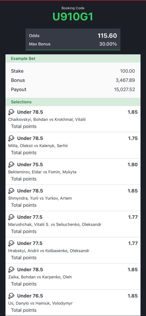 Akinztipz's tweet photo. TABLE TENNIS 🏓 
STARTS 5:50

U910G1

110 Odds: SYYZ8Q https://t.co/8hLuBN1kwv