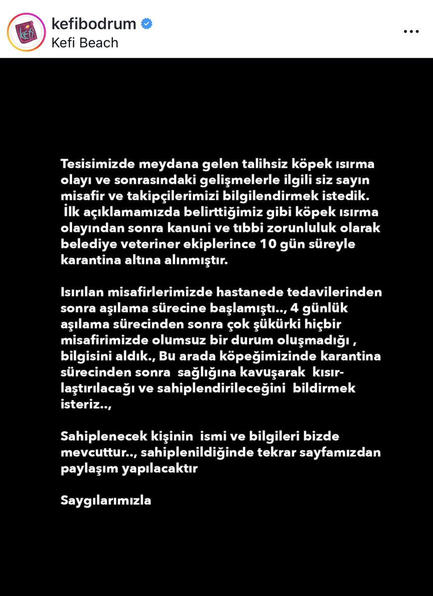 devrimkocak's tweet photo. Üstelik saldırılardan sorumlu işletme bir de bu köpeğin müşahade süresi sonunda sahiplendirileceğini açıkladı! 

Bizleri engelleyen @tcmuglavaliligi @MuglaDkmp den bir açıklama bekliyoruz! 

5199 Sayılı Hayvanları Koruma Kanunu’na göre saldırgan köpeklere md 13/1 hükmü uygulanmak zorundadır! 

‼️Sayın Valim @idrisakbiyik safınızı bilelim: Kanundan yana mısınız yoksa sokak eylemcilerinden yana mı? 

‼️İki kişiye saldırıp kuduz temaslı risk nedeniyle aşı olmalarına neden olan köpek için 5199 Sayılı Kanun hükmü uygulanacak mı, yoksa üstünü örtüp şikayetlerimizi kapattığınız gibi @BodrumBel Sayın Başkanı @MandalinciTamer nin aleni açıkladığı gibi mülki amiri olduğunuz ilde mevzuat çiğnenecek mi? 

#Hayat1️⃣1️⃣2️⃣Acil 

Sayın Bakanım @mustafaciftcitr  @kubrayigitbasi @turanbulent @mehmetcangirtr @valialicelik @ahmety_karaca @TC_icisleri Muğla Valiliği mağdur halkı engelliyor, cevap vermiyor, açıklama yapmıyor!

‼️‼️Sizler sorar mısınız: SALDIRGAN KÖPEK NASIL SAHİPLENDİRİLECEK?
