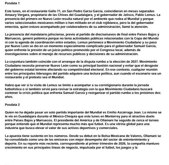 FelipeLeonLopez's tweet photo. Las confesiones de Víctor Rodríguez y la ruptura con Sheinbaum @MarioMal 

PD1: Encuentro chiva en NL

PD2: Azcárraga y el fútbol

PD3: ¿Quién ese empresario ucraniano y qué tiene que ver con Grupo Salinas? https://t.co/HJZPeTG3Qy