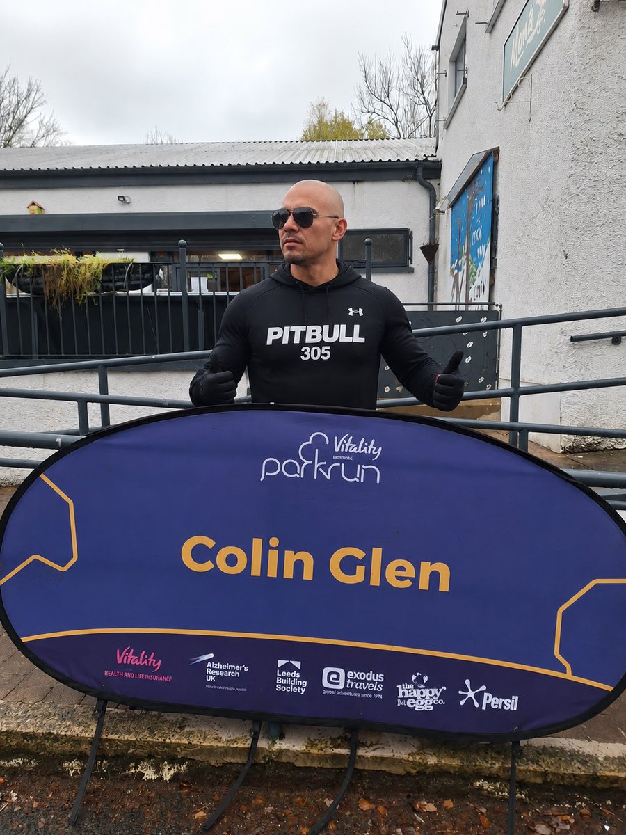 colinglenprkrun's tweet photo. We heard Mr Worldwide was in town, so there was only one thing for it - to offer him a VIP ticket to our beautiful parkrun course. Sets him up nicely for the Belsonic concert tonight. You can thank us later. 🎤 🎵 🔥 🥎 https://t.co/j3nWTa2yHA