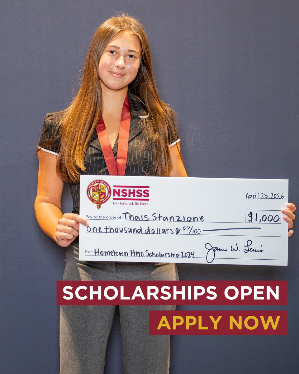 nshss's tweet photo. 🌟 NSHSS scholarships are now open! Access funding for academics, leadership, STEM, entrepreneurship, the arts, medicine, and more. Apply today and take the next step toward your future: https://t.co/ZaLFZhBQtR https://t.co/1GqoYTToB8
