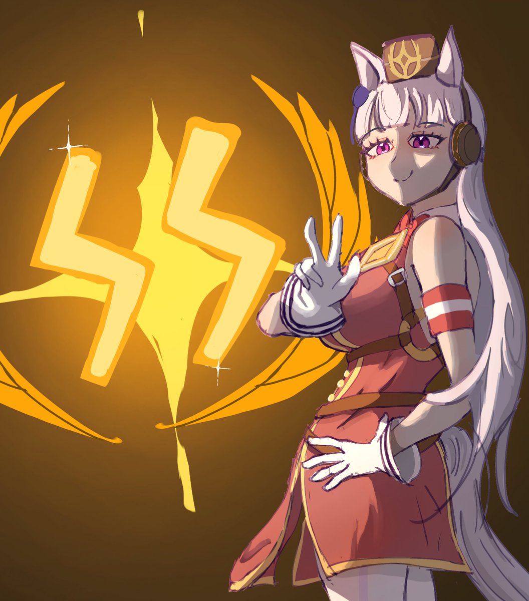 Shiroiorio's tweet photo. My goldship hits the SS RANK!!

Is this a sign??
#umamusume #goldship #umamusumefanart https://t.co/xU4zl5QQUc