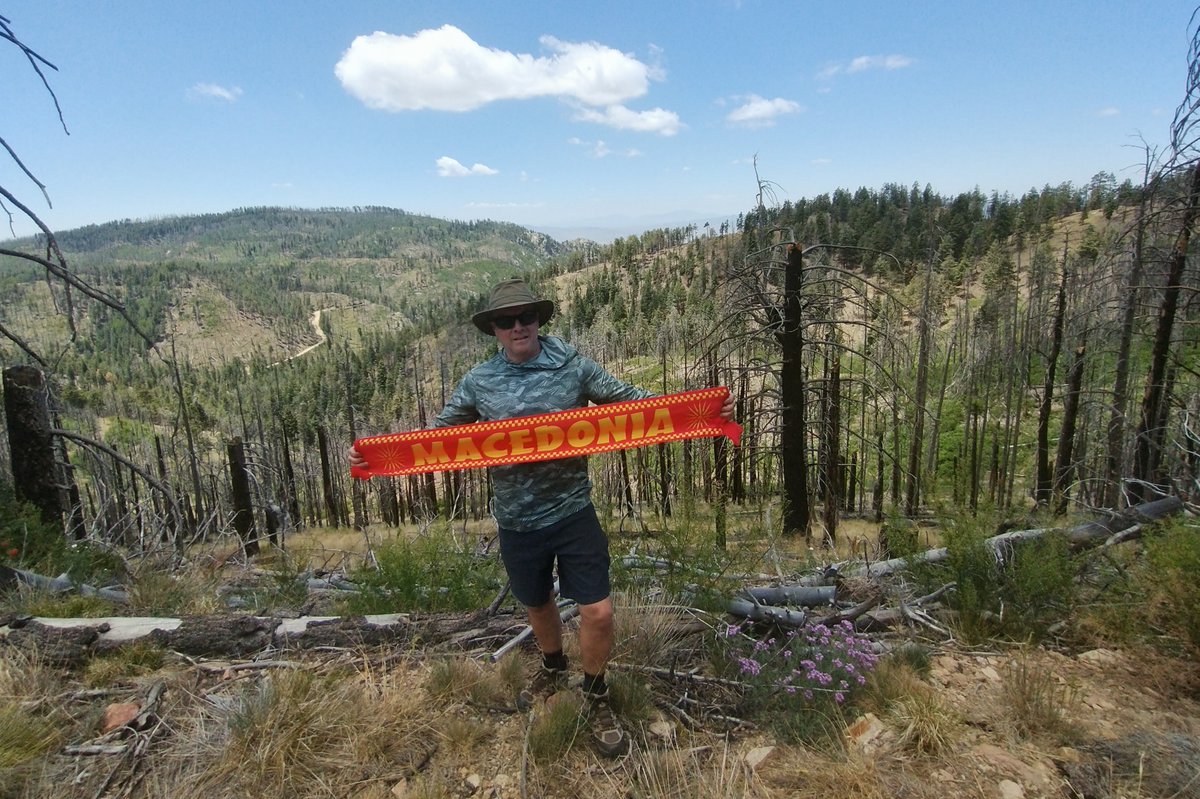 JasonMiko's tweet photo. I brought Macedonia with me to the Pinaleño Mountains in southern Arizona!  Here at about 9,600 ft./2,900 meters. https://t.co/doFIq2aJ0P
