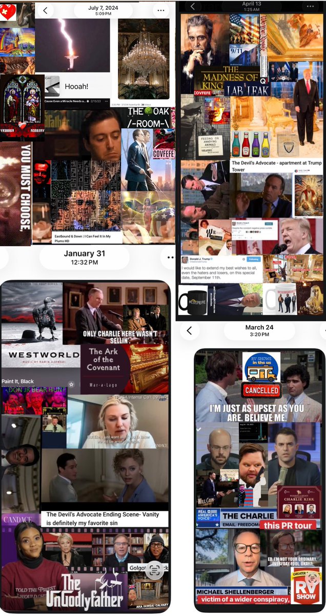 ZifChristo's tweet photo. @baroncoleman @AndrewKolvet @BlakeSNeff 🌾 11TH CROP CIRCLE
🪨 @charliekirk11 ELEVENTH 🥖 🧺 
lOI THE OAK ROOM PLAZA HÔTEL 📒
SCENT OF A WOMAN Donald TRUMp
BY CHANCE JD VANCE 🪙CALVARY⚠️
FOCUS OF TPUSA SINCE EXIT CHARLIE
KIRK HAS BEEN JDV 4 POTUS &amp;
TUCKER CARLSON EXUBERANCE
If not Deliberate a tELl🃏⁉️
DEVIL’S ADVOCATE https://t.co/din5z5UgBj