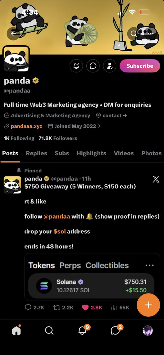 Junsznx's tweet photo. @pandaa Manifesting a first ever Panda win

7swBY7mSpHZJHuzTYsJ9GUY2K9Rqk3knSkFTxp4aQvWz

i’ll giveaway some to my followers when i win. https://t.co/gxCjYna6Gy