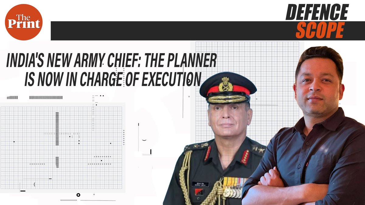 ThePrintIndia's tweet photo. The planner is now in charge of execution. As Gen Dhiraj Seth takes over as the new Army chief, @sneheshphilip explains the challenges he faces in ThePrint #DefenceScope

https://t.co/A5mScoVCmU https://t.co/DonBuO6OFd