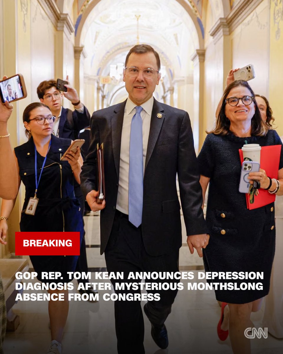 CNNPolitics's tweet photo. GOP Rep. Tom Kean announces depression diagnosis after mysterious monthslong absence from Congress. https://t.co/aO6Zwr9MBn https://t.co/ReJZQHrjYO