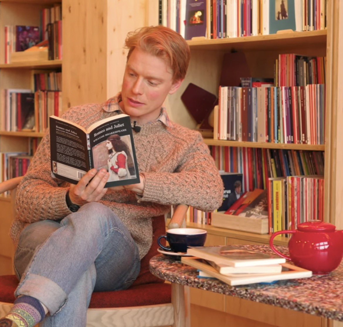 fredfoxcomfort's tweet photo. the old vic invited freddie fox to the script library at the old vic’s backstage café &amp; bar to choose his five most formative plays. https://t.co/yNDzDhKWmI