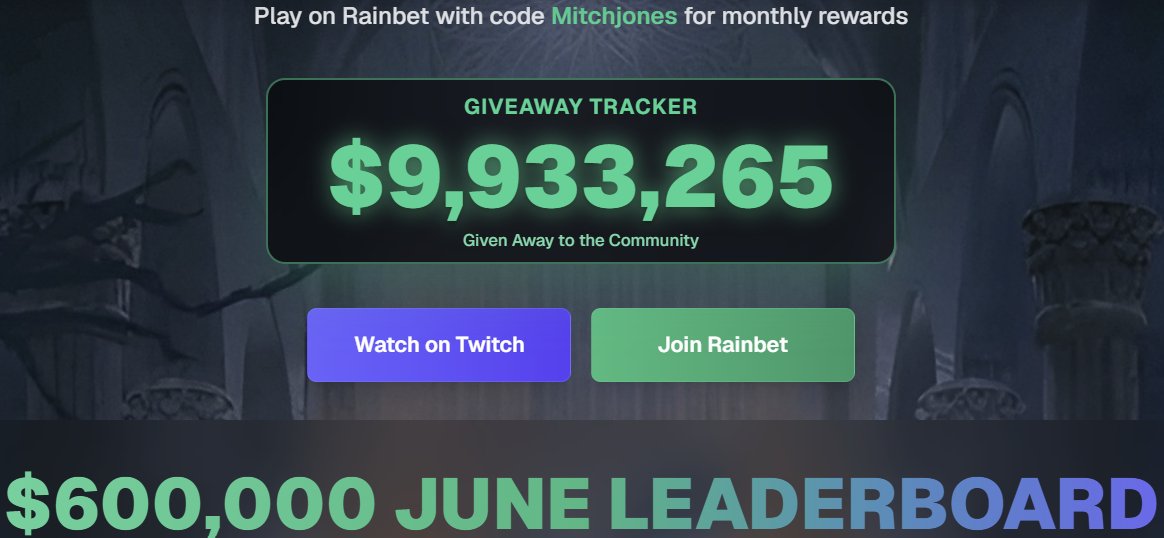 MitchJonez's tweet photo. $5,000 giveaway on this Tweet: Like &amp; Reply to enter!

Today we'll hit $10 million in giveaways

Upping wager rewards on Code mitchjones on Rainbet to have a bigger leaderboard then any casino or streamer

750k Leaderboard and over 1M in wager rewards for those on my code in July https://t.co/cdMg16chmg